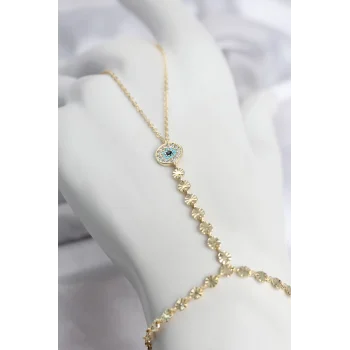 Gold Renk Pirinç Zirkon Taşlı Nazar Model Şahmeran