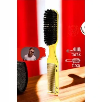 Gold Sakal Bıyık Tarama Fırçası  Sakal Bıyık Tarama Fırçası Çift Taraflı Sakal Tarak ve Fırça – Şekillendirici, Anti-Statik