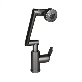 GRİ - 1080 DERECE DÖNEBİLEN ÇOK FONKSİYONLU MUSLUK BATARYA KTX-3308 (5047)