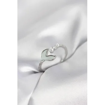 Gümüş Renk Balık Kuyruğu Model Kadın Yüzük