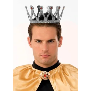 Gümüş Renk Çocuk ve Yetişkin Uyumlu Kral Tacı (5047)
