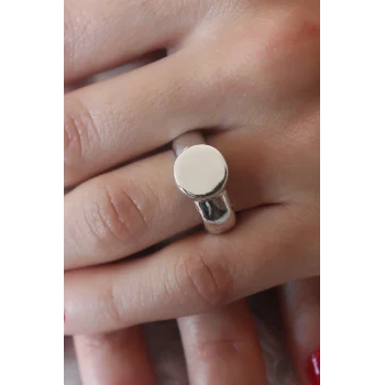 Gümüş Renk Daire Model Kadın Yüzük
