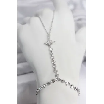 Gümüş Renk Pirinç Kutup Yıldızı Zirkon Taşlı Şahmeran