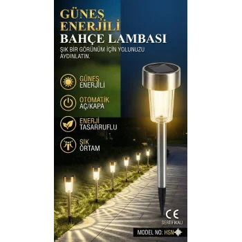 Güneş Enerjili Bahçe Lambası Plastik Saplama 10lu Set