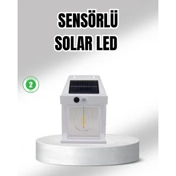 Güneş Enerjili Dış Mekan Sensörlü Duvar Lambası IP65 Su Geçirmez