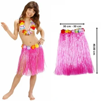 Hawaii Hula Eteği Pembe Renk 40 cm (5047)
