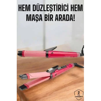 Hem Düzleştirici Hem Maşa Saç Şekillendirici
