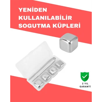 Hızlı Soğutma Özellikli Paslanmaz Metal Buz Küpü Takımı