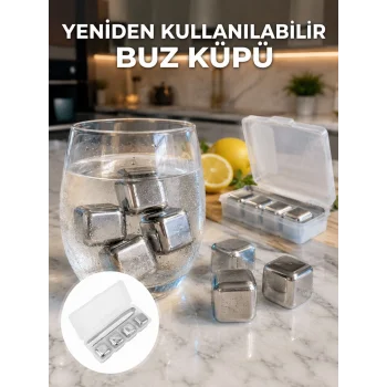 Hızlı Soğutma Özellikli Paslanmaz Metal Buz Küpü Takımı Yeni Nesil