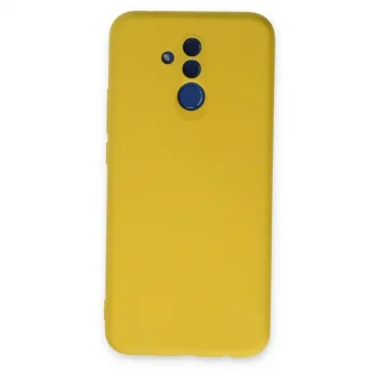 Huawei Mate 20 Lite Kılıf Nano İçi Kadife Silikon - Sarı