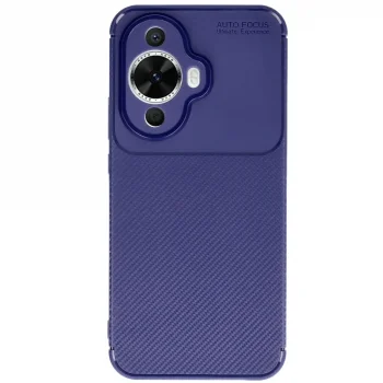 Huawei Nova 12s Kılıf Auto Focus Karbon Kapak - Lacivert