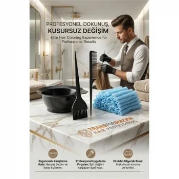 Hair Professional Saç Boyama Seti: 24lü Bone, Karıştırma Kabı Ve Tarak Fırça Takımı Saç Boyama Seti 24 Saç Bonesi 713202