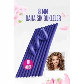 Sosis Latex Bigudi - Isısız Saç Bigudisi - 10 Adet 8 mm 721913