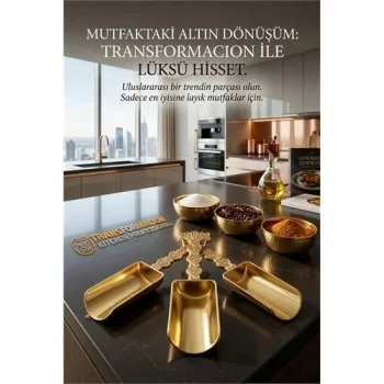 3lü Lüks Gold Zamak Ölçü Ve Baharat Kaşığı Seti - Özel Tasarım 721956