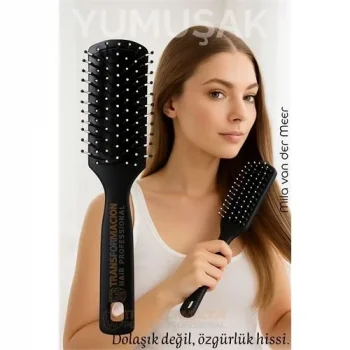 40 Ayak Nano Dolaşık Saç Açıcı Tarak, Karbon Plastik Gövde, Havalandırmalı Tasarım 722302