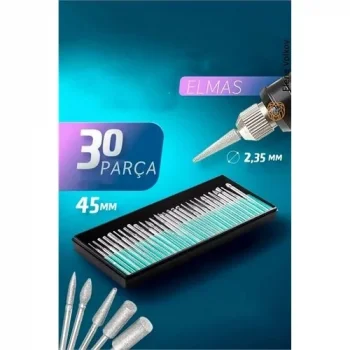 30lu Lüks Freze Uç Takımı Elektrikli Tırnak Törpü Ucu 30lu Uç Takımı