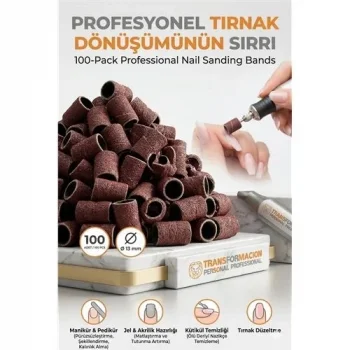 100 Adet 13 Mm Tırnak Zımparası Manikür Pedikür Yüzük Zımpara Seti 723052