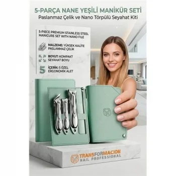 Profesyonel 5i 1 Arada Manikür Seti, Tırnak Makası Ve Nano Törpülü Seyahat Kiti 723209