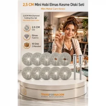 10 Adet 25 Mm Elmas Kesici Disk Seti, Mini Cam Metal Ahşap Kesme Ucu Model 2