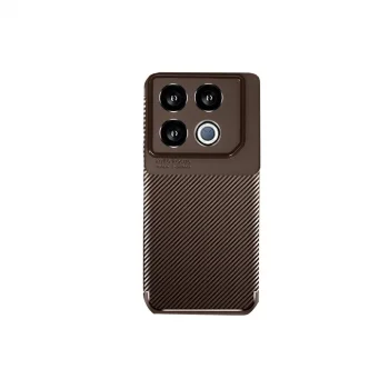 İnfinix Gt 20 Pro Kılıf Auto Focus Karbon Kapak - Kahverengi