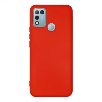 İnfinix Hot 10 Play Kılıf Nano İçi Kadife Silikon - Kırmızı