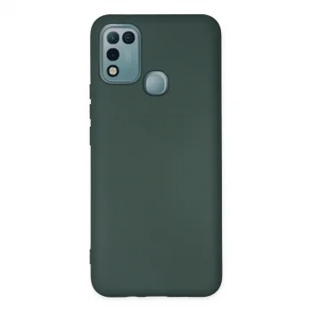 İnfinix Hot 10 Play Kılıf Nano İçi Kadife Silikon - Koyu Yeşil