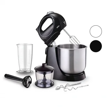 INOX TASLI MİKSER - BLENDER SETİ 5 KADEME HIZ+TURBO HAMUR YOĞURMA+ KASE 300W600ML HAZNE700ML ÖLÇÜ KABI SMX-2731 (5047)