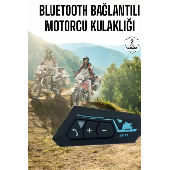İnterkom Intercom Kask Kulaklık Bt22 Bluetooth Motosiklet Kulaklık 5.0 Bluetooth