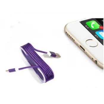 Örgü Şeklinde Renkli Çelik Şarj Data Kablosu - Mor