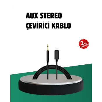 iPhone Uyumlu Lightning 3.5mm Aux Adaptör Kablo Stereo Ses Aktarım