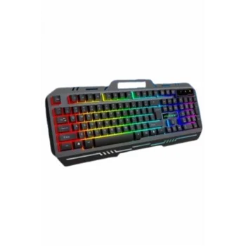 Işıklı Oyuncu Q Klavye Mouse Seti Siyah  Oyuncu Klavye