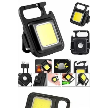 Işıldak USB Şarjlı Cep El Feneri Taşınabilir Mini Led Işık Çok Fonksiyonlu