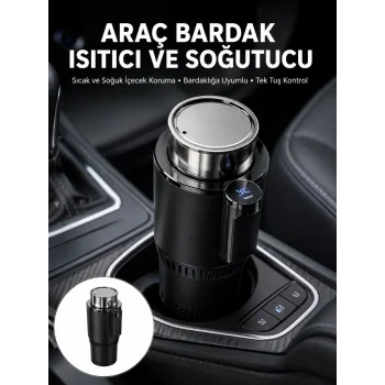 Isıtma Soğutma Özellikli Araç Bardaklığı Çakmak Girişli Akıllı Yeni Nesil