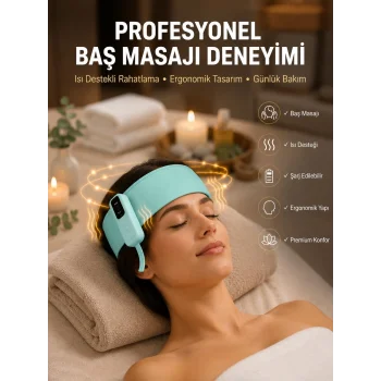 Isıtmalı Baş Masaj Aleti Rahatlatıcı ve Stres Giderici Tasarım Yeni Nesil