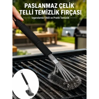 Izgara ve Barbekü Temizleme Fırçası Dayanıklı Tasarım Yeni Nesil