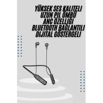 Kablolu Kulak İçi Bluetooth Kulaklık 60 Saat ANC Özellikli Boyun Bantlı