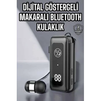 Kablolu Makaralı Bluetooth Kulaklık Uzun Pil Ömrü Dijital Göstergeli