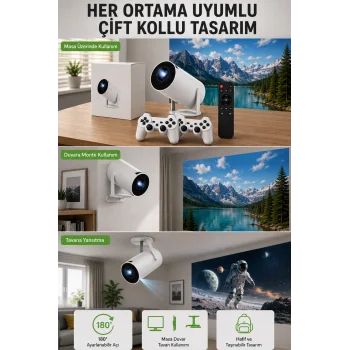 Kablosuz 4K Projeksiyon – Wi‑Fi 6 & Bluetooth 5.0 ile Oyun ve Uygulama Merkezli Yeni Nesil