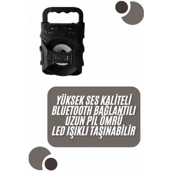 Kablosuz Bluetooth Hoparlör Ses Bombası RGB Işıklı Taşınabilir Yüksek Ses Kaliteli