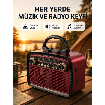 Kablosuz Bluetooth Hoparlör – Yüksek Ses Kalitesi, Uzun Pil Ömrü, FM ve AM Radyo Fonksiyonu