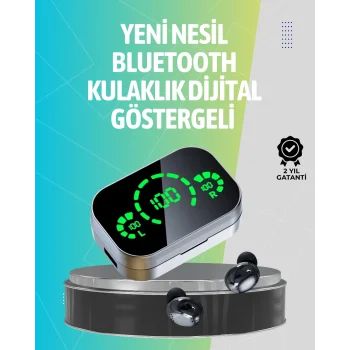 Kablosuz Kulak İçi Bluetooth Kulaklık – Dokunmatik Kontrol ve LED Şarj Ekranı