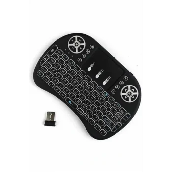 Kablosuz Türkçe Q Klavye RGB Işıklı Televizyon Ps3 Dokunmatik Mouse