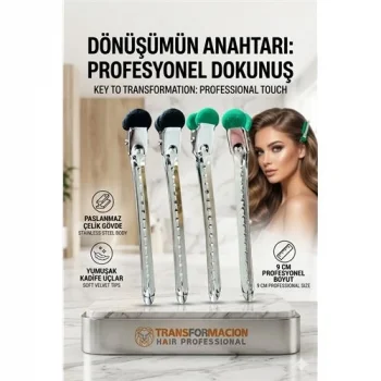 Kadife Uçlu, Paslanmaz Çelik Profesyonel Saç Ayırma Pens Toka 723022