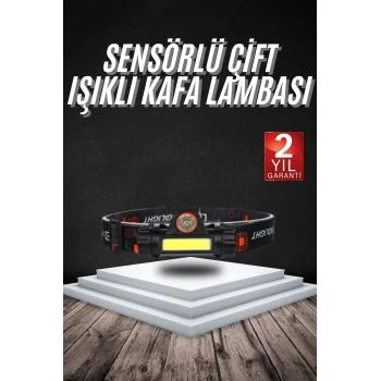 Kafa Lambası Çalışma Işığı Süper Parlak Mıknatıslı Lityum Lion Pilli