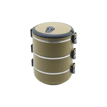 KAHVERENGİ 3LÜ SEFER TASI SAKLAMA KABI 1.8LT (5047)