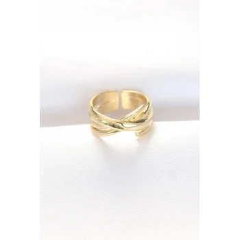Kalın Gold Renk Ayarlanabilir Yüzük