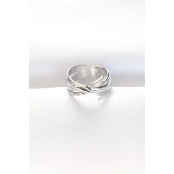Kalın Silver Renk Ayarlanabilir Yüzük