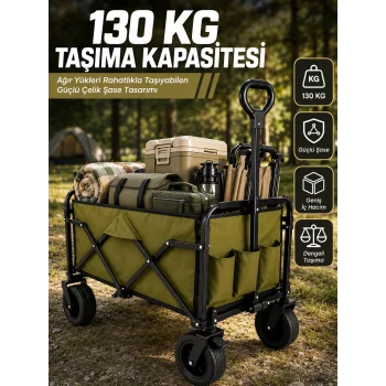 Kamp, Piknik, Plaj ve Alışveriş İçin Çok Amaçlı Katlanabilir Wagon