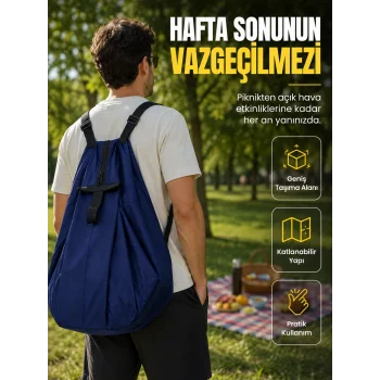 Kamp Seyahat Spor ve Piknik İçin Geniş Hacimli Katlanabilir Omuz Çantası