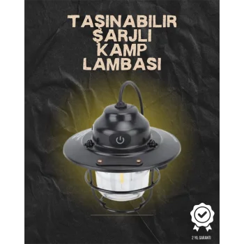 Kamp ve Bahçe İçin Retro LED Fener – Sıcak Işık, Uzun Ömürlü Batarya